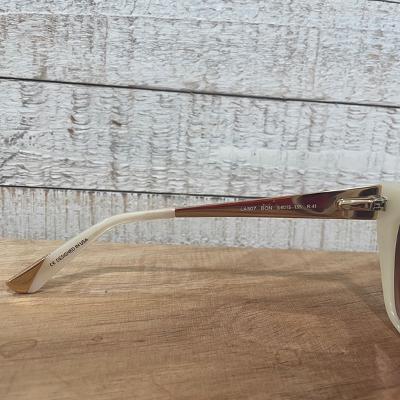 L.A.M.B. by Gwen Stefani LA507 Sunglasses Cat Eye Bone Gold (NWOT) 54-15-135 - Picture 11 of 15